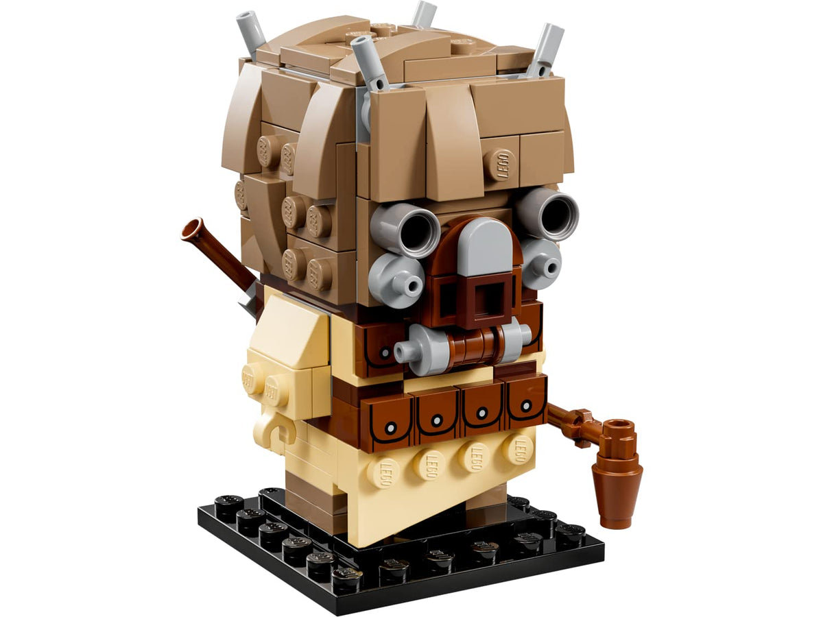 LEGO BrickHeadz Tusken Raider 40615 front view showcasing gaffi cane and blaster