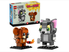 LEGO BrickHeadz Tom & Jerry figures on display, ideal for nostalgic collectors.