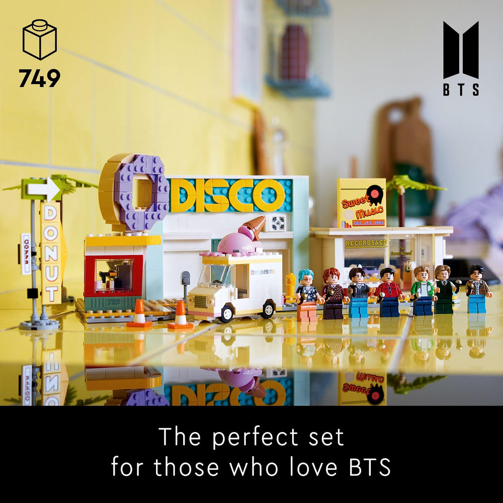 LEGO BTS Dynamite 21339 record store setup ideal for imaginative storytelling