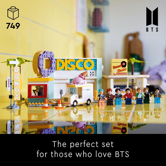 LEGO BTS Dynamite 21339 record store setup ideal for imaginative storytelling