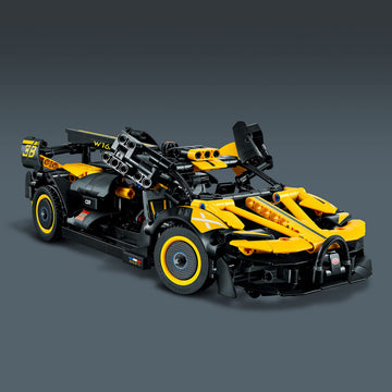 LEGO Technic Bugatti Bolide yellow-black design for striking display