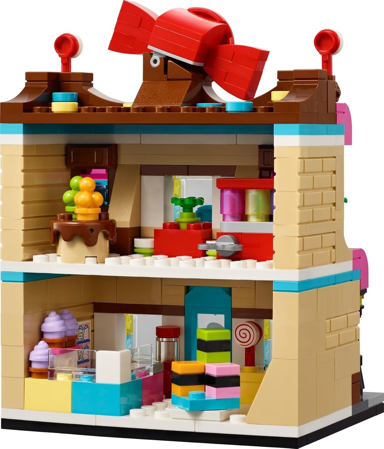 LEGO Candy Store interior two floors ready for detailed mini shop scenes.