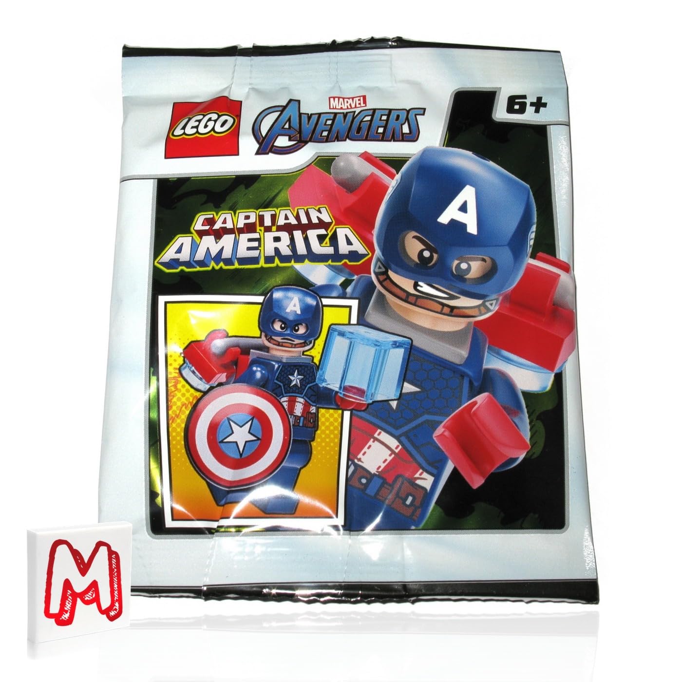 LEGO Captain America minifigure with jetpack enhancing action-packed flight scenes