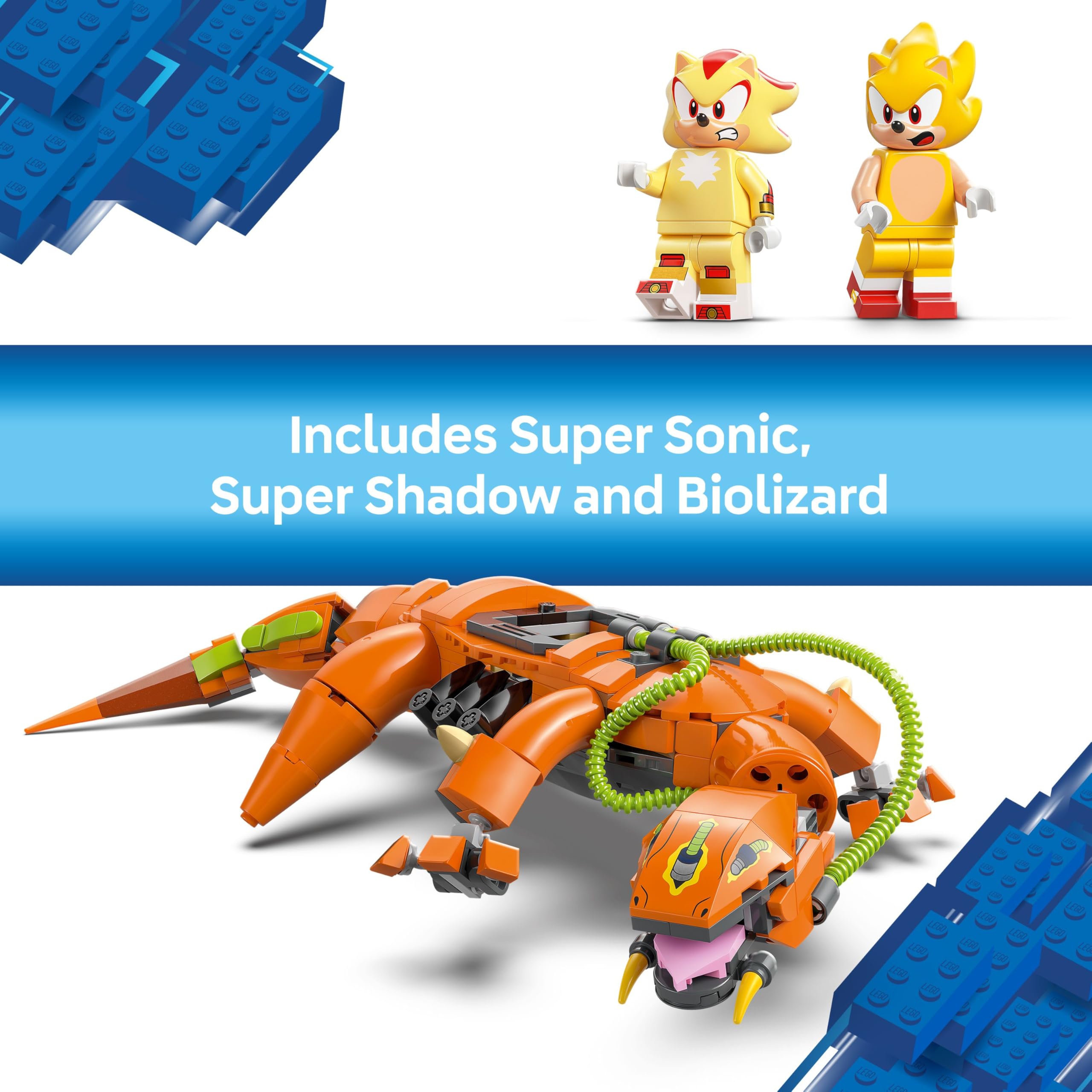 LEGO Chaos Emerald accessory adds a collectible goal moment.