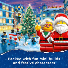 LEGO City 60381 foldout playmat shows a cozy winter scene for imaginative adventures