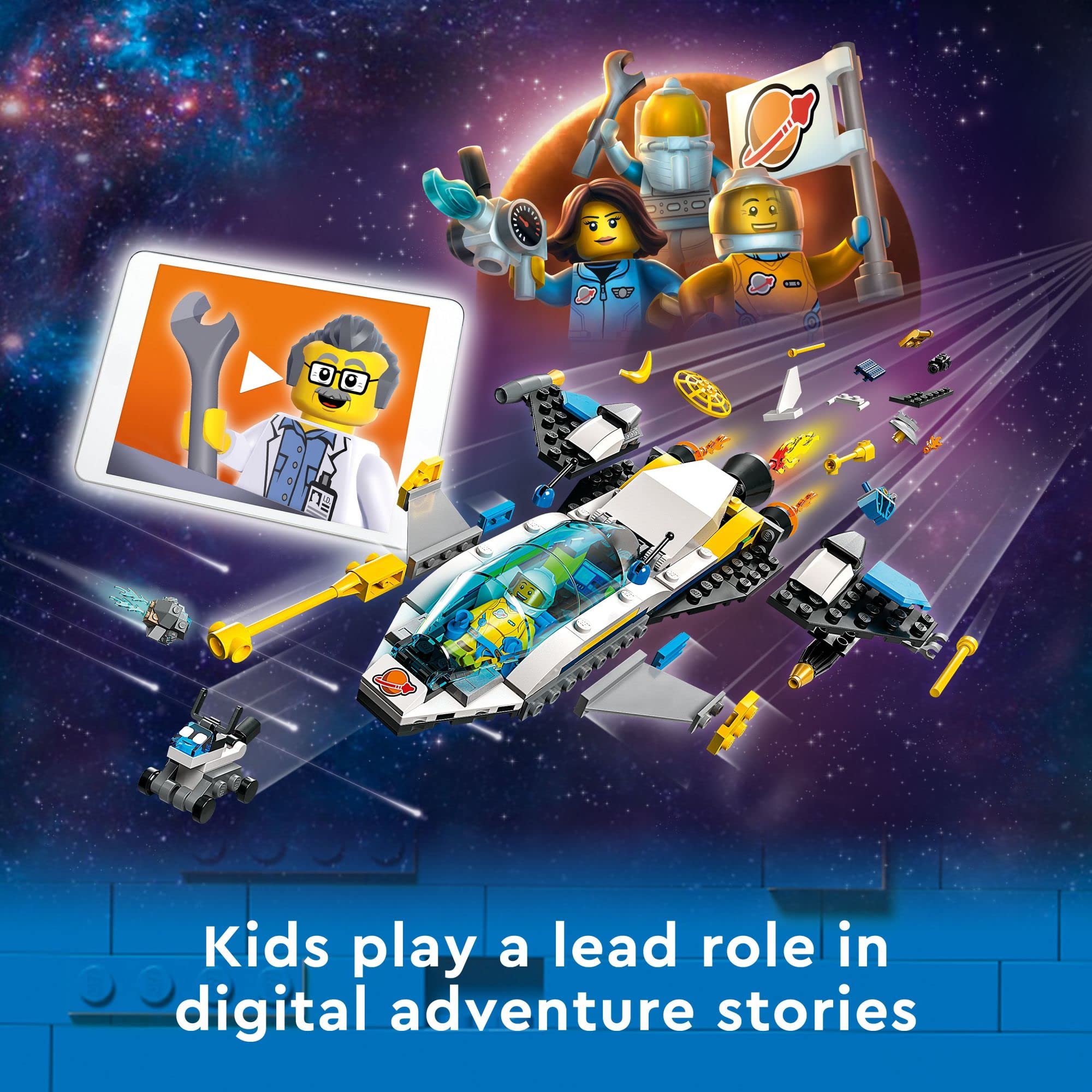 LEGO City Astronaut Jamie Figures image promoting roleplay with spacesuits