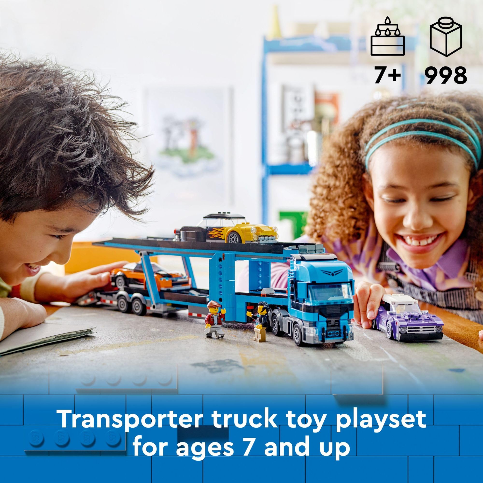 Trailer upper deck and ramps on LEGO City Car Transporter Truck