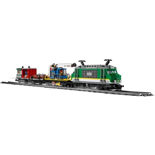 LEGO City Cargo Train container wagon with roof hooks and pallet space.