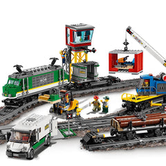 LEGO City Cargo Train log wagon ready to haul timber safely.