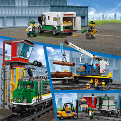 LEGO City Cargo Train remote control and motorized engine for authentic operation.