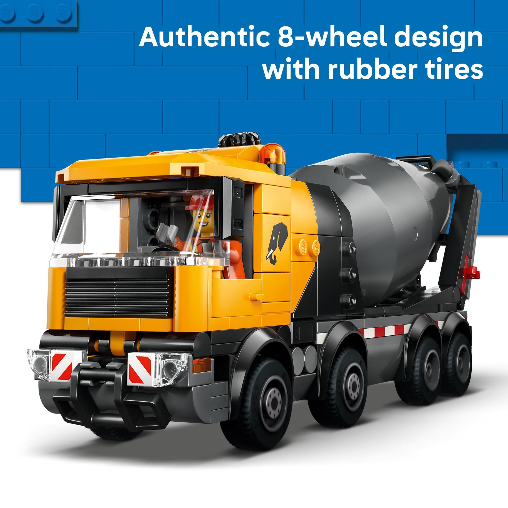LEGO City Cement Mixer Truck drum dispense aligns with storytelling scenes