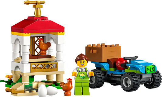 LEGO City Chicken Henhouse side view, doors open for role-play.