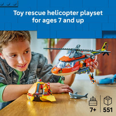 LEGO City Coast Guard Helicopter rotors in action for dynamic play