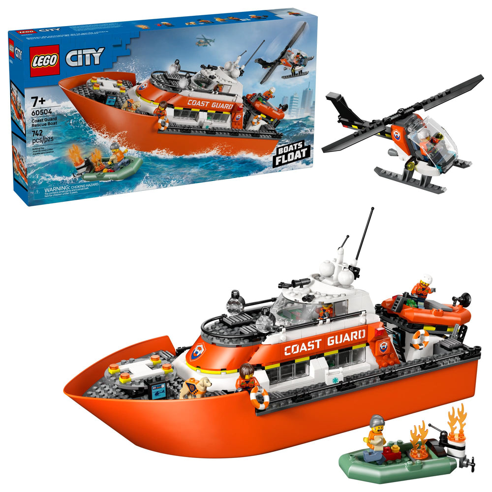 LEGO City Coast Guard Rescue Boat image, floating playset for imaginative rescue missions.
