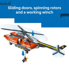 LEGO City Coast Guard winch feature enabling crew lowering scenarios
