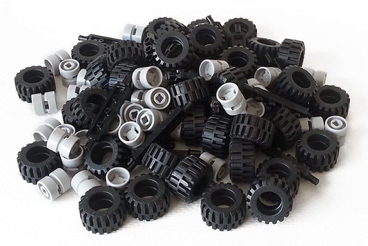 LEGO City complete wheel-assembly with 20 axles and 40 wheels for durable city builds