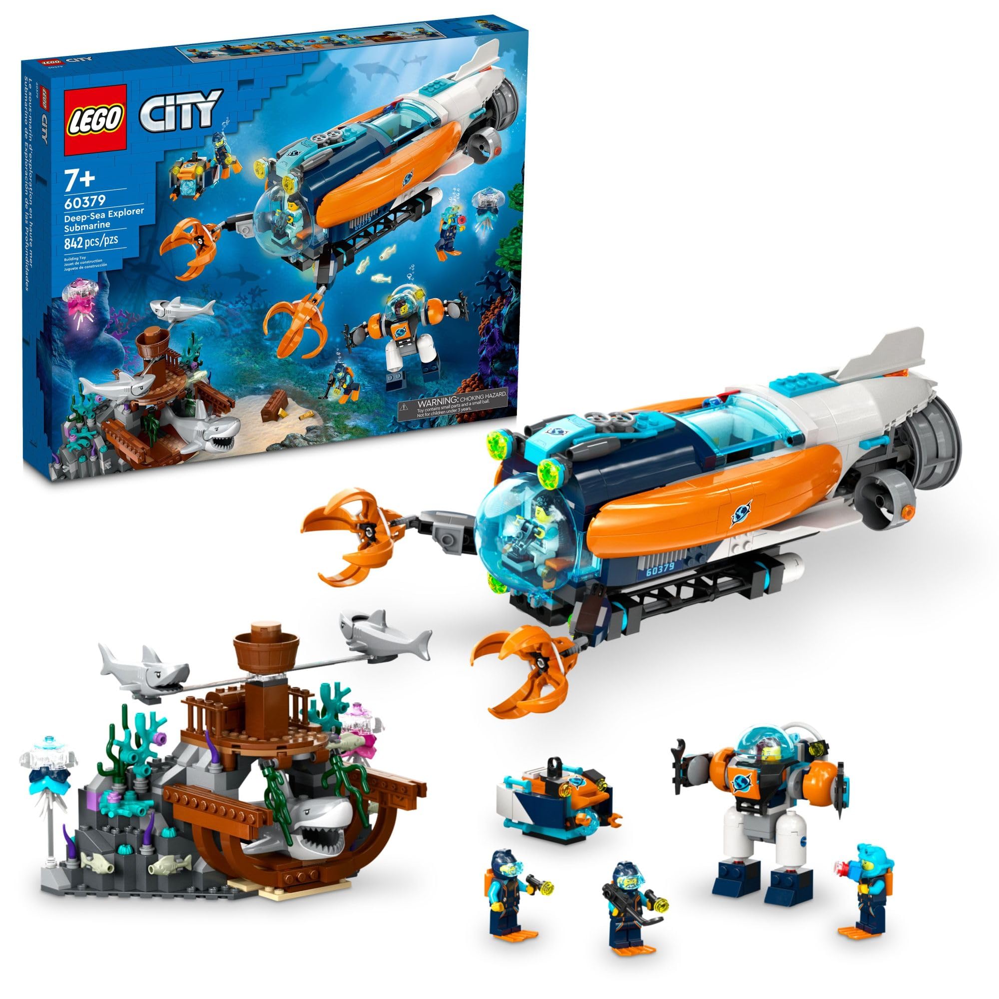 LEGO City Deep-Sea Explorer Submarine bubble cockpit for immersive underwater play