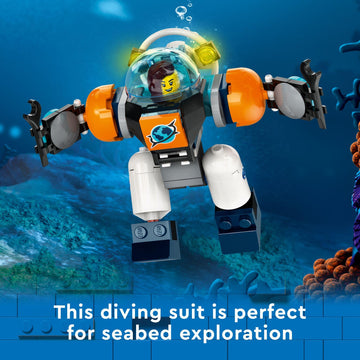 LEGO City Deep-Sea Explorer Submarine shipwreck setting sparks treasure-hunting stories