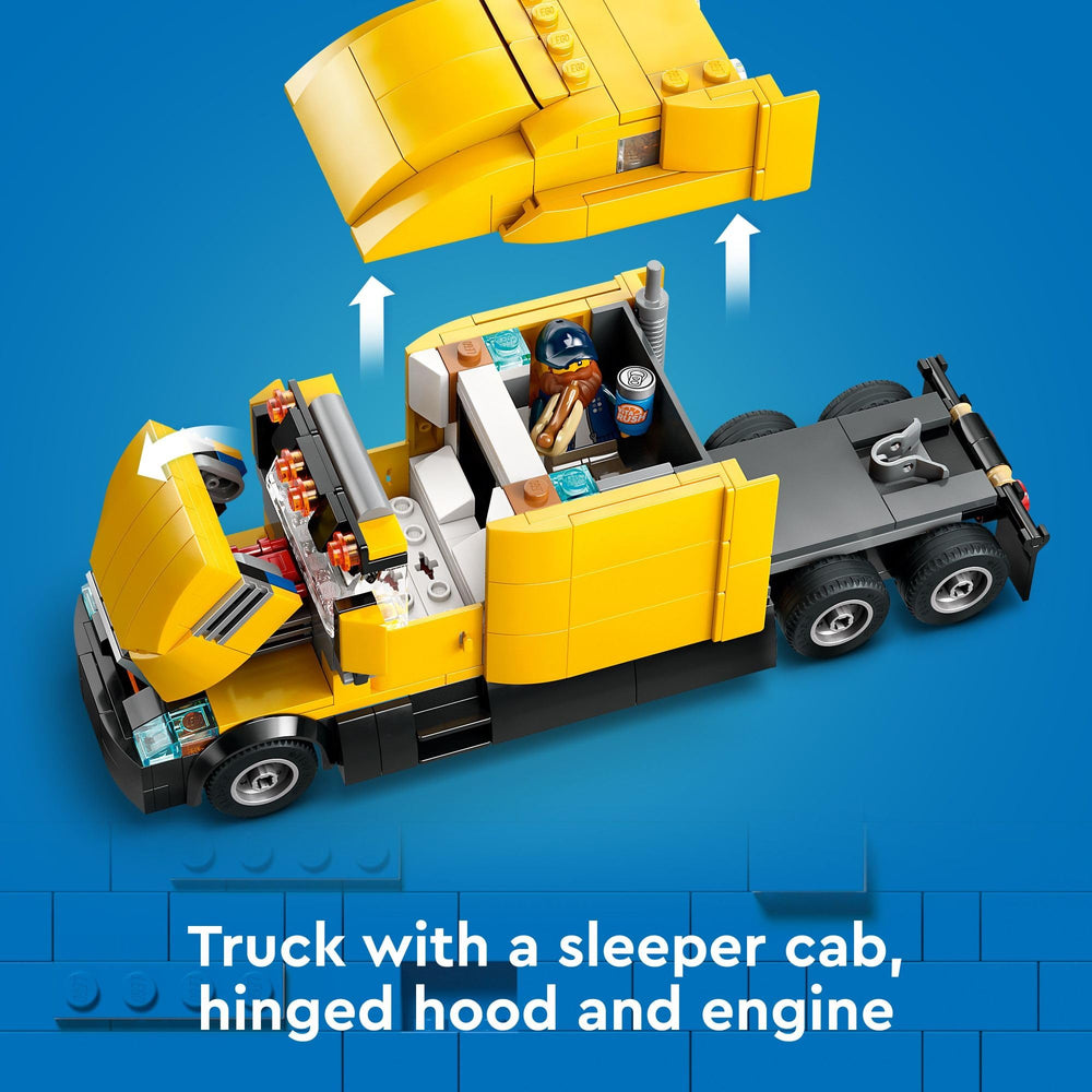 LEGO City Yellow Delivery Truck cargo bay inside for organizing mini cargo