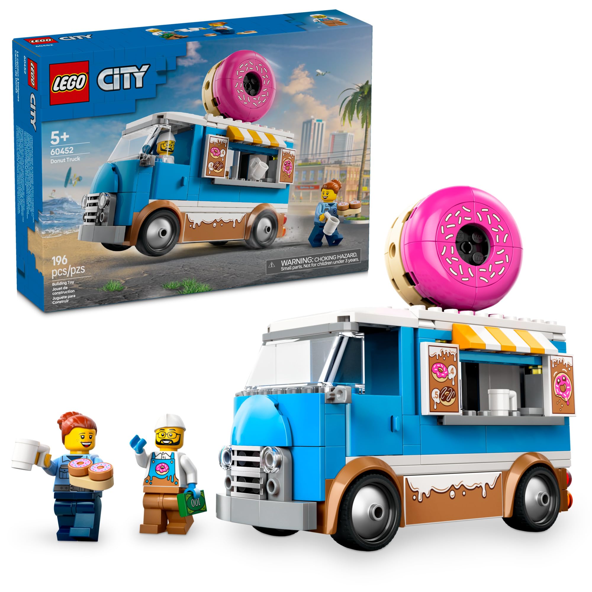 LEGO City Donut Truck build showcases a colorful mobile bakery for imaginative play.