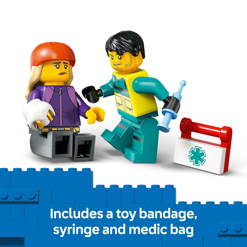 LEGO City Emergency Ambulance onboard stretcher and medical kit for pretend care