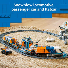 LEGO City Explorers Arctic Polar Express flatcar for cargo-themed imaginative play