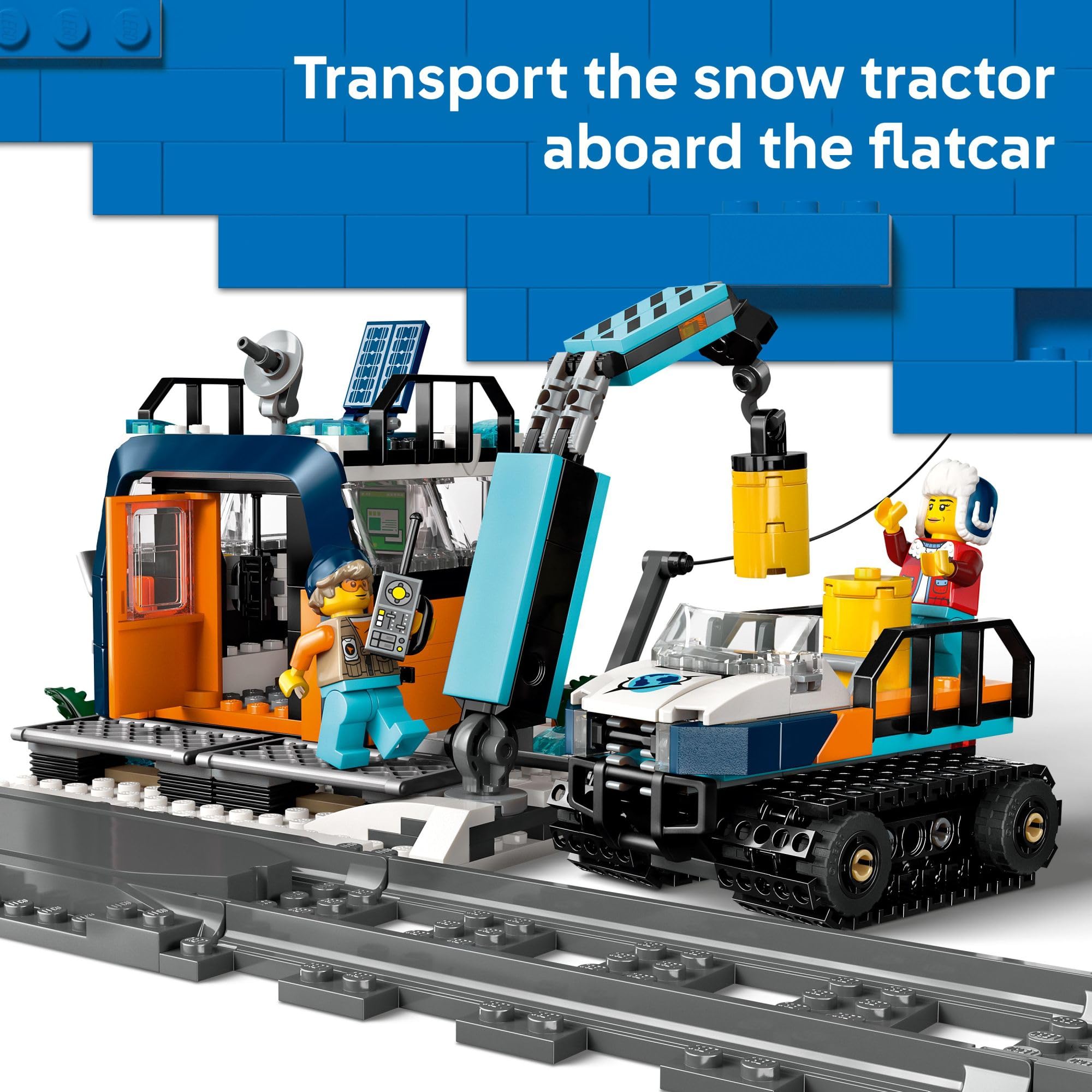LEGO City Explorers Arctic Polar Express snow plow for cleared tracks during snow days