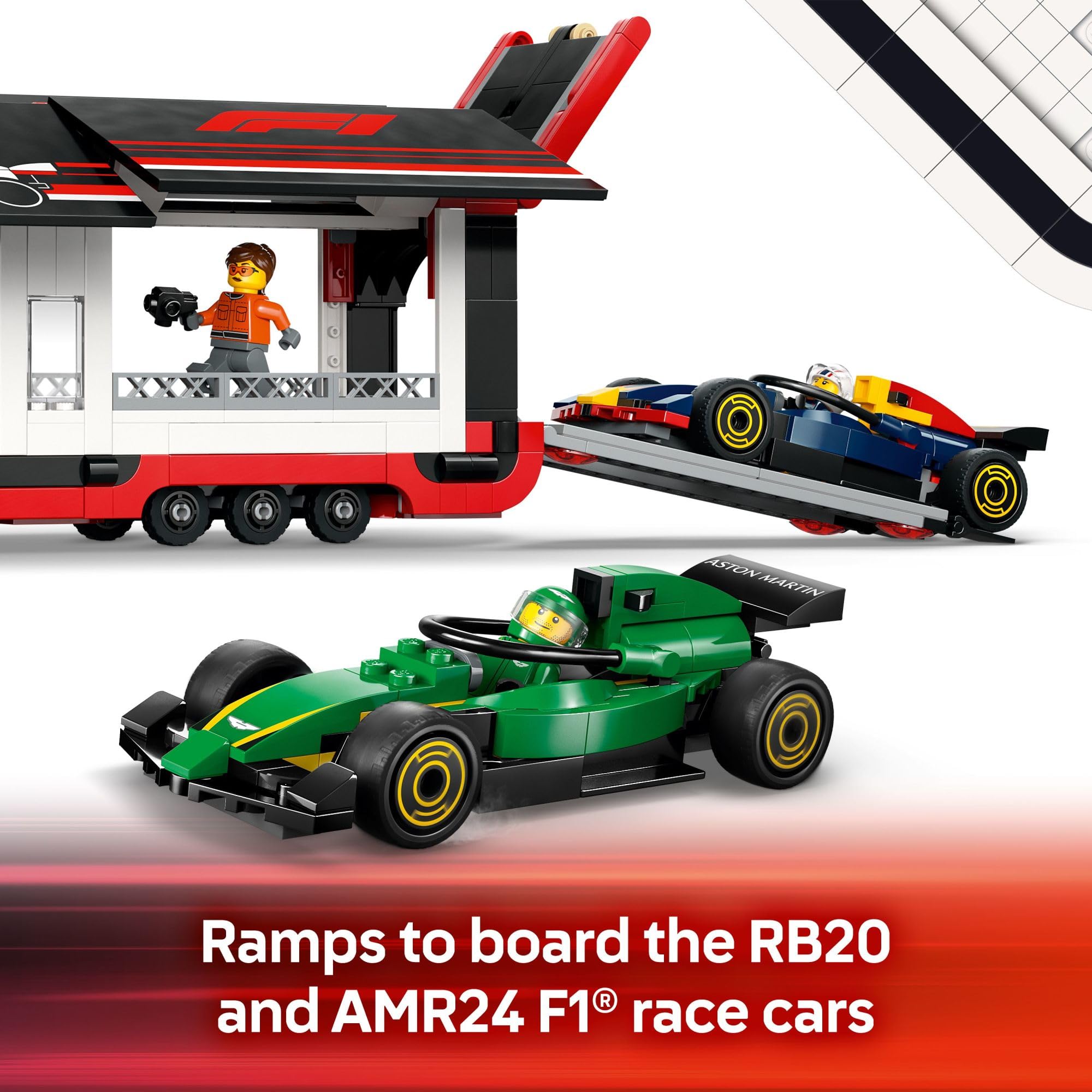 LEGO City F1 AMR24 car focuses on the AMR24 racer