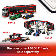 Compact 14 cm long LEGO F1 race car model for display and play