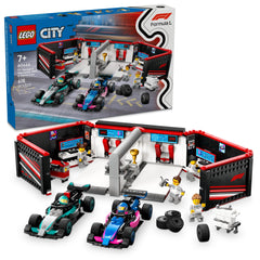 LEGO City F1 garage with launch bays for fast play moments