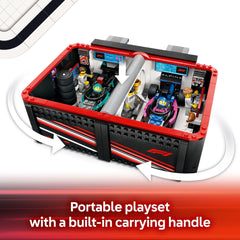 LEGO City F1 workbenches and tools for hands-on building