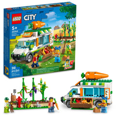 LEGO City Farmers Market Van front view for imaginative farm shop adventures.
