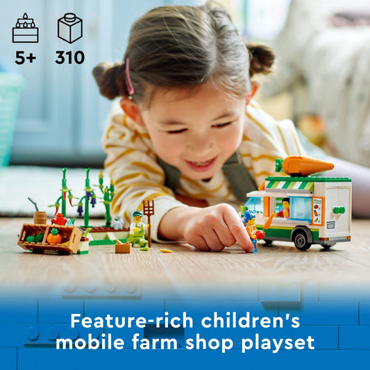 LEGO City Farmers Market Van side doors open for interactive play scenarios.