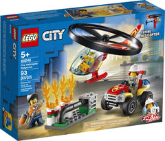 LEGO City Fire Helicopter Response 60248 burning pipe element adds realistic scene-building