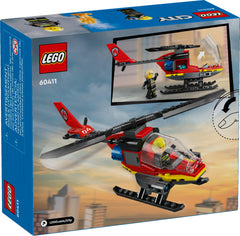 LEGO City Fire Rescue Helicopter 60411 assembly steps and brick layout