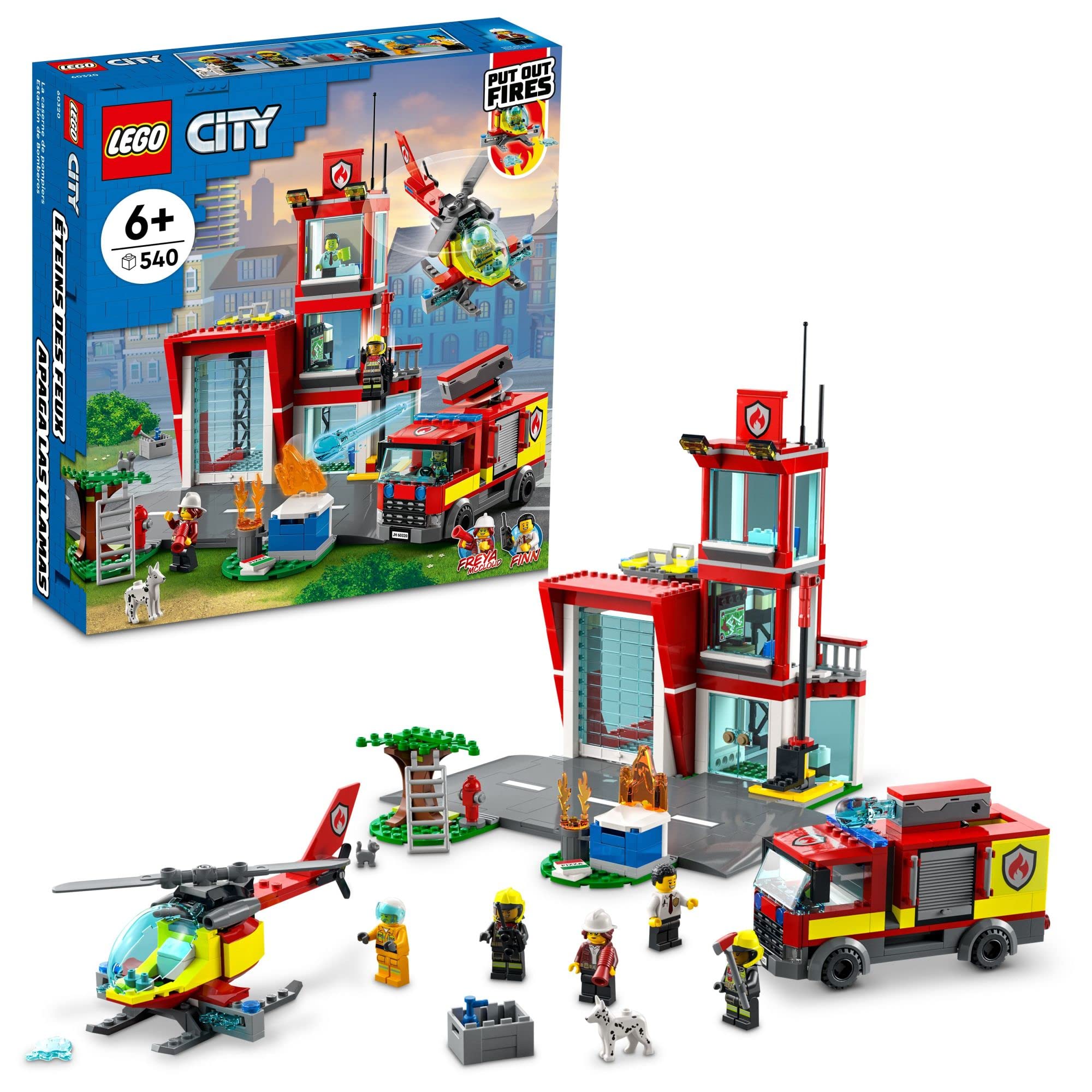 LEGO City Fire Station 60320 front view for imaginative rescue play