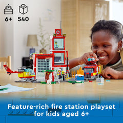 Interior multi-level layout of LEGO City Fire Station 60320 for immersive storytelling