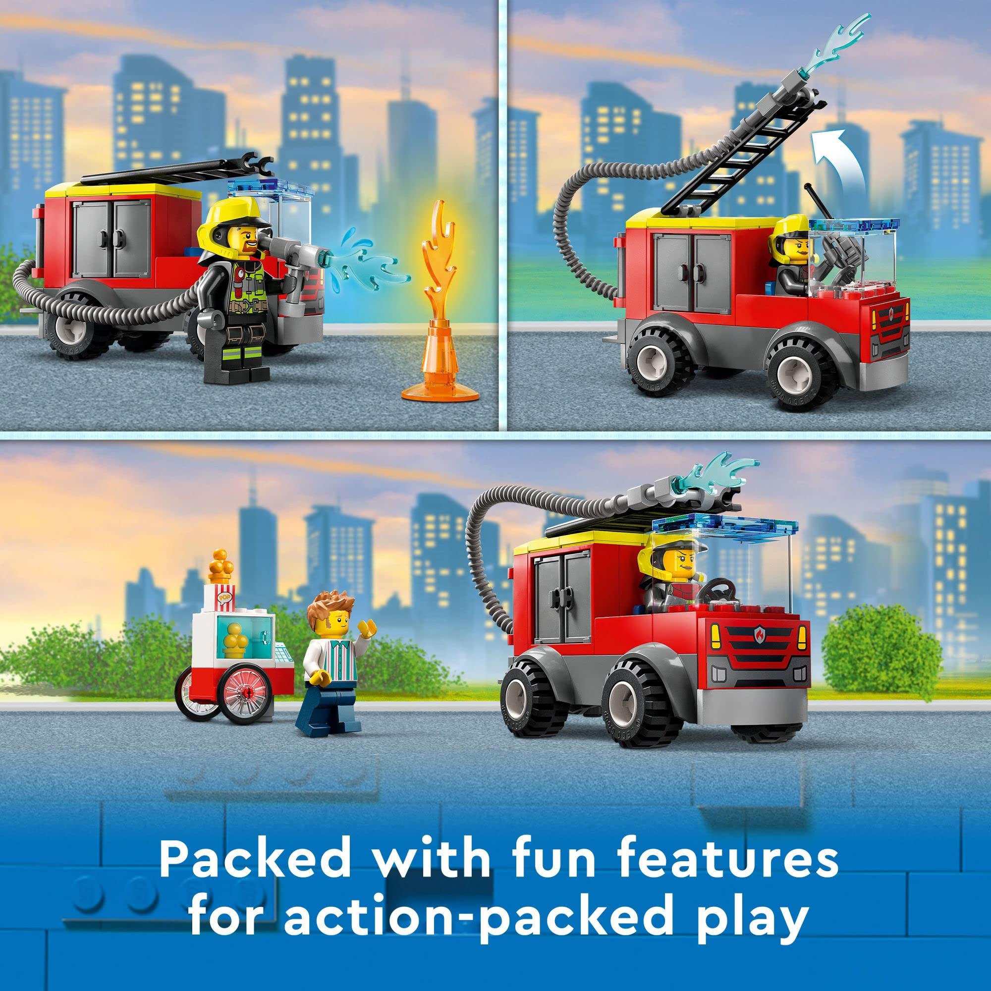 LEGO City Fire Station emergency slide for dynamic action
