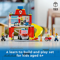 LEGO City Fire Station interior quarters for cozy roleplay scenes