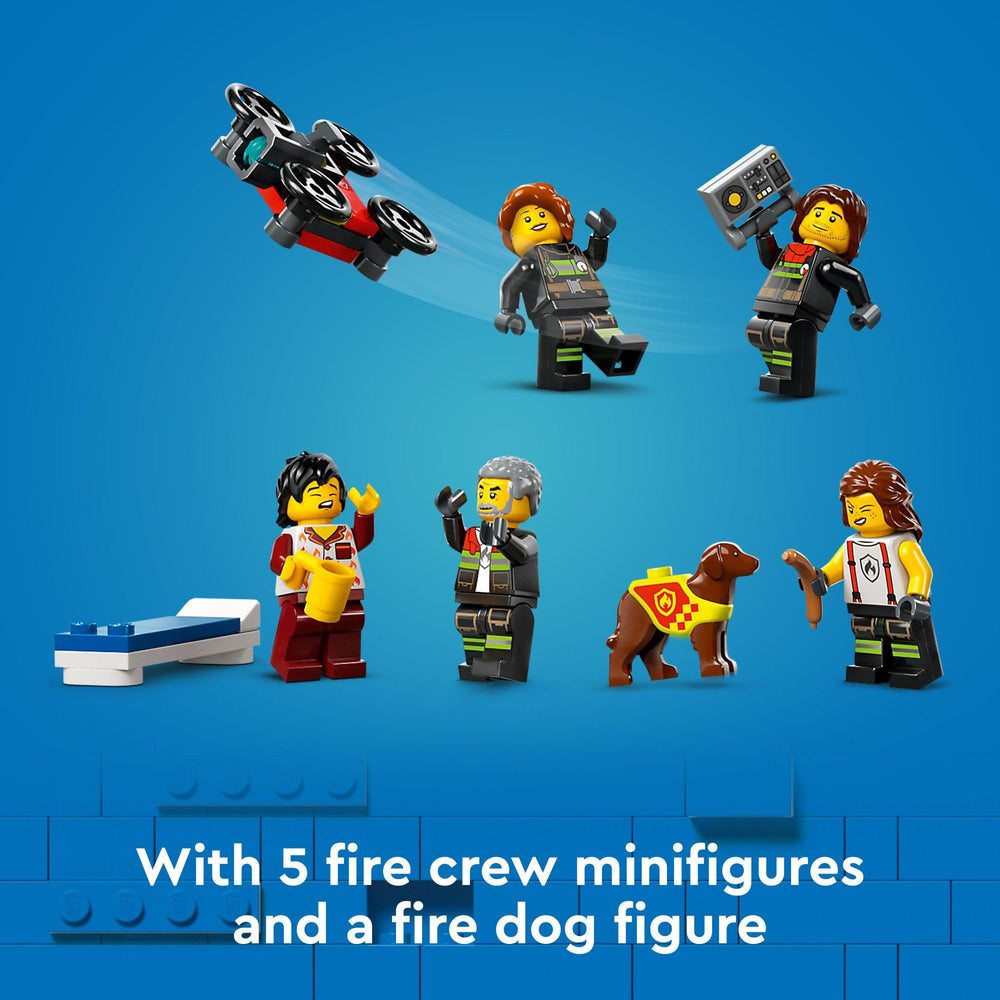 LEGO City Fire Station kitchenette and sleeping quarters for realistic detail
