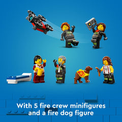 LEGO City Fire Station kitchenette and sleeping quarters for realistic detail