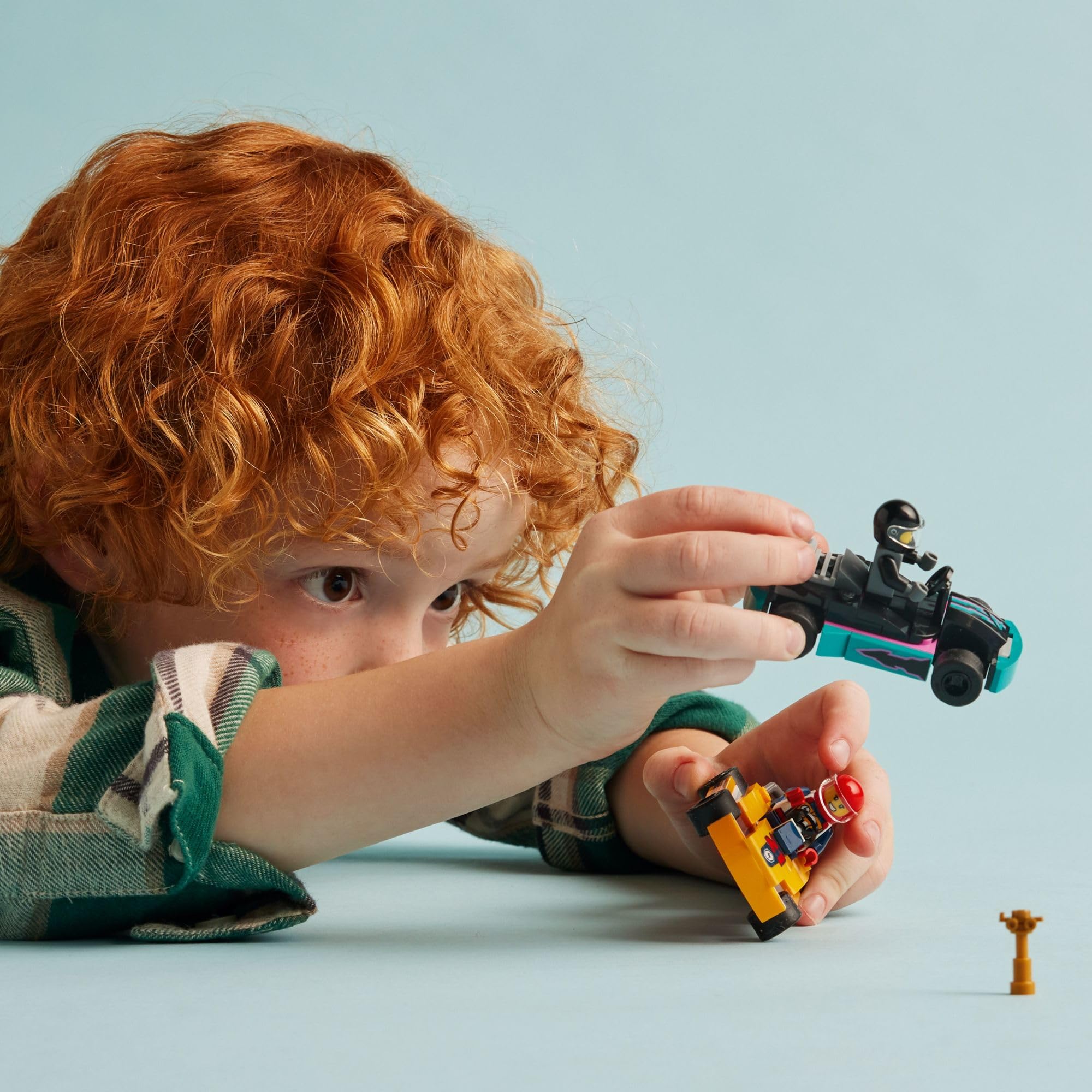 LEGO City Go-Karts driver minifigs enable competitive storytelling.