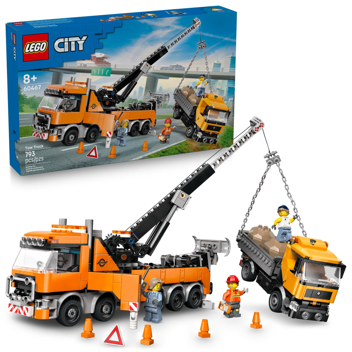 LEGO City heavy-duty recovery tow truck front view for imaginative play