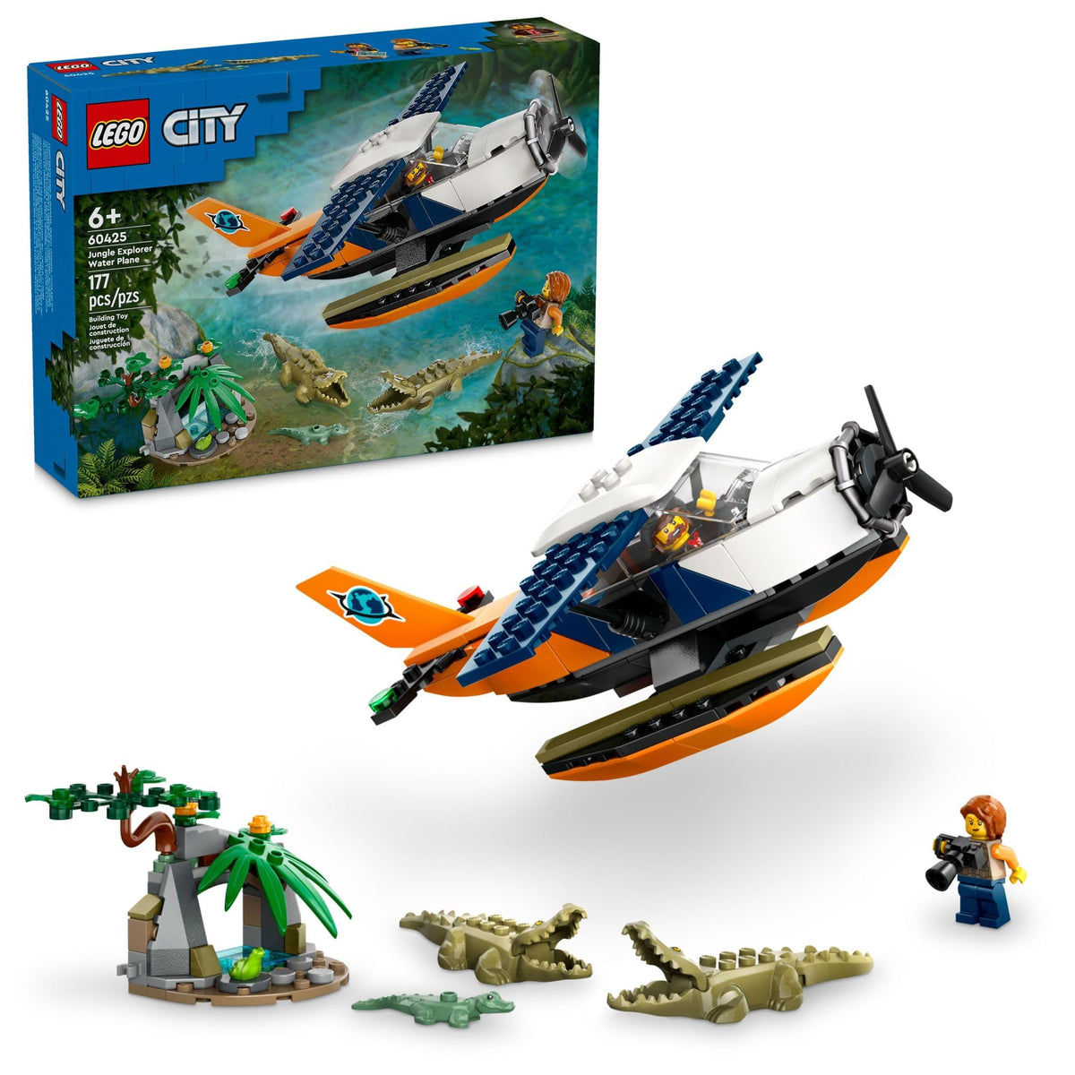 LEGO City Jungle Explorer Water Plane seaplane for imaginative play on water
