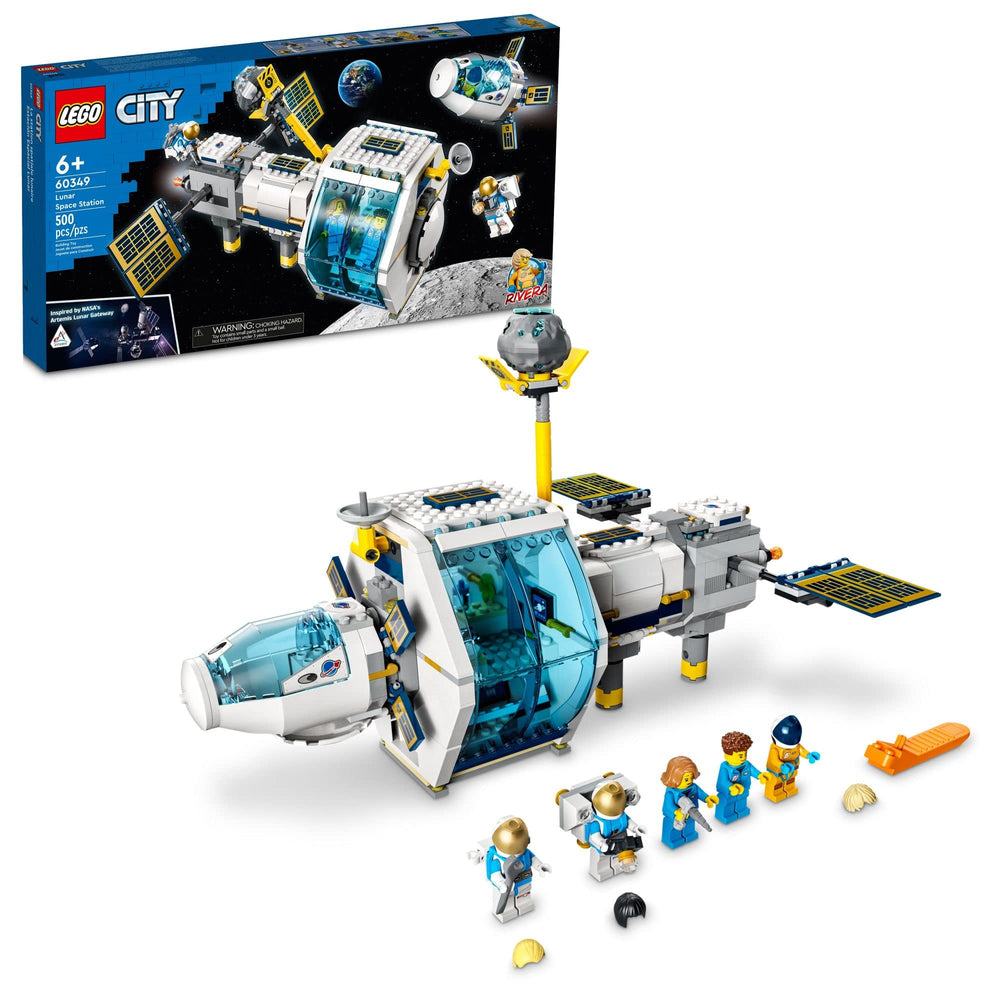 LEGO City Lunar Space Station docking capsule enables realistic space docking play