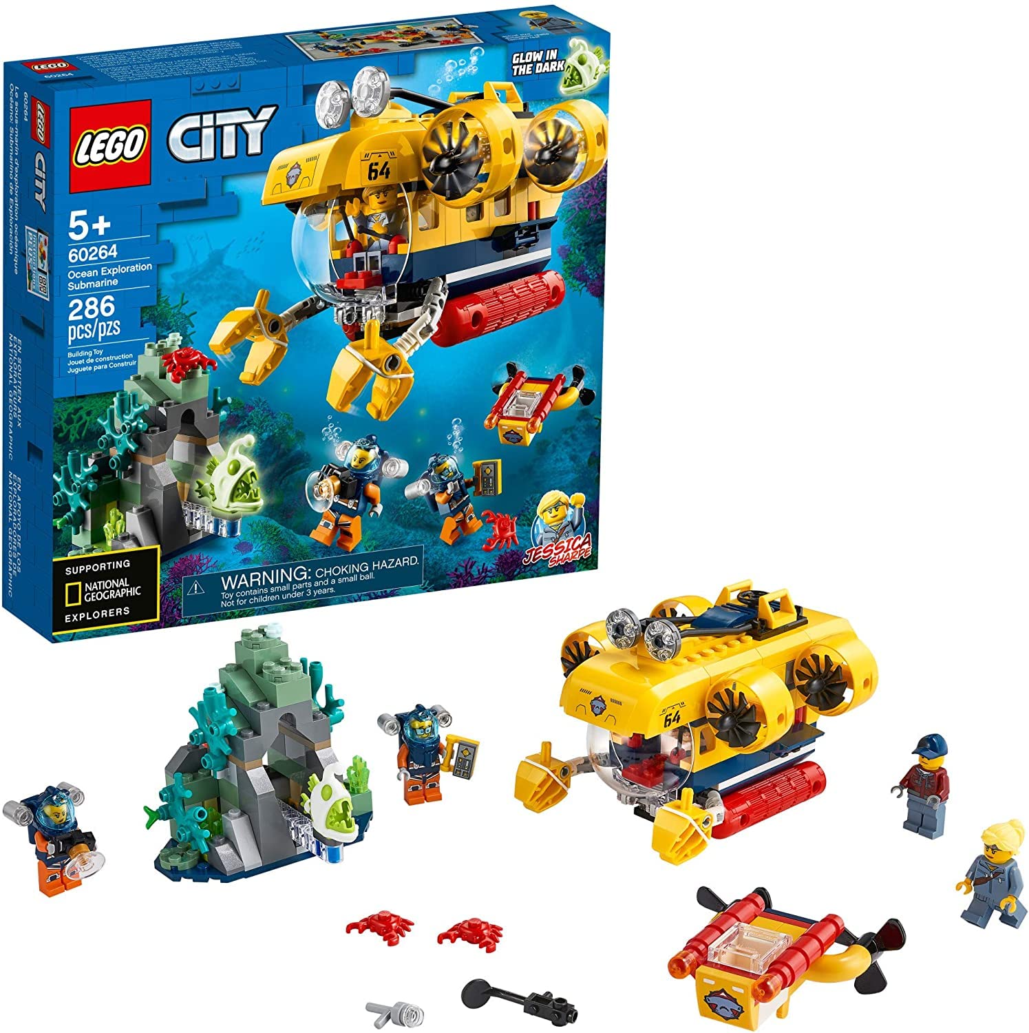 LEGO City Ocean Exploration Submarine invites imaginative undersea stories with bright colors.