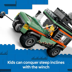 LEGO City Off-Road 4x4 Mountain Truck roof storage boxes keep gear organized