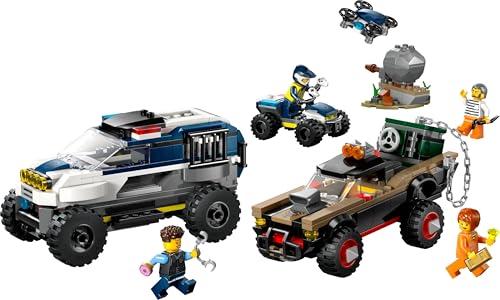 LEGO City Off-Road Police Chase Crook Pickup promotes storytelling and rescue scenarios.