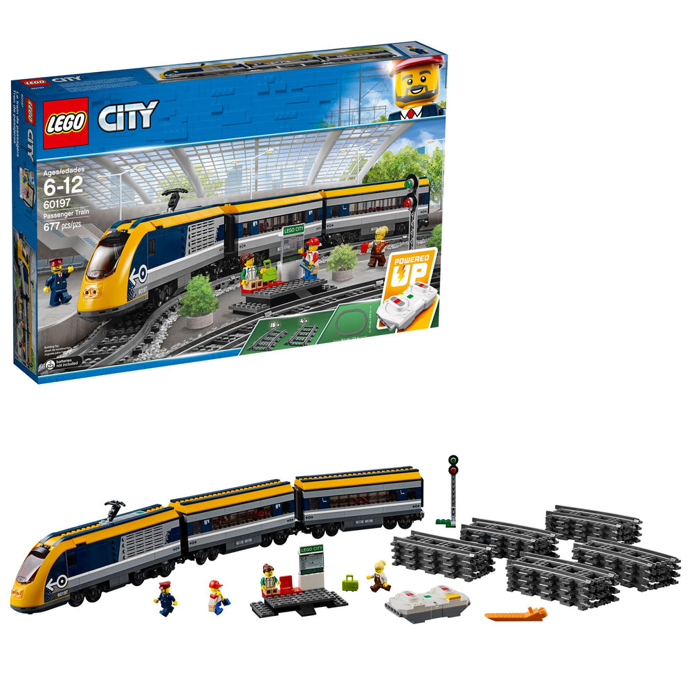 LEGO City 60197 engine with motorized function for immersive train play.