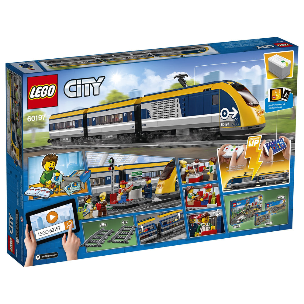 LEGO City 60197 platform for pretend station stops.